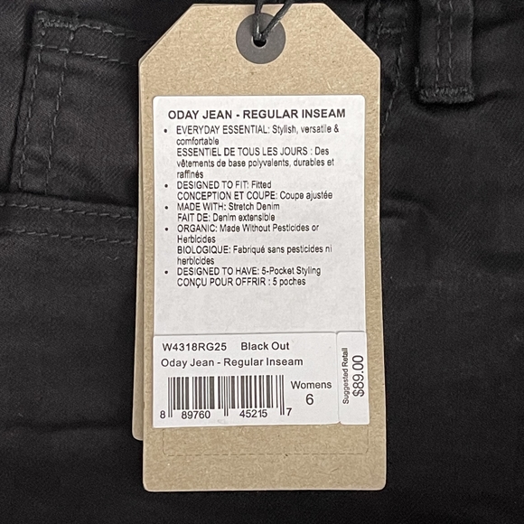 NWT prAna Oday Jean Regular Inseam in Black Out 6 High Rise Skinny #7418 - Picture 14 of 16